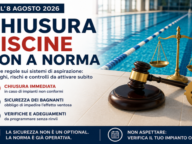 Chiusura piscine non a norma dall'8 agosto 2026