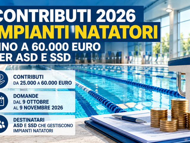 contributi impianti natatori 2026 ASD SSD