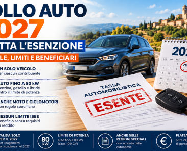 Esenzione bollo auto 2027 per un solo veicolo