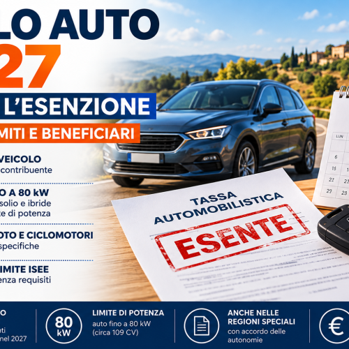 Esenzione bollo auto 2027 per un solo veicolo